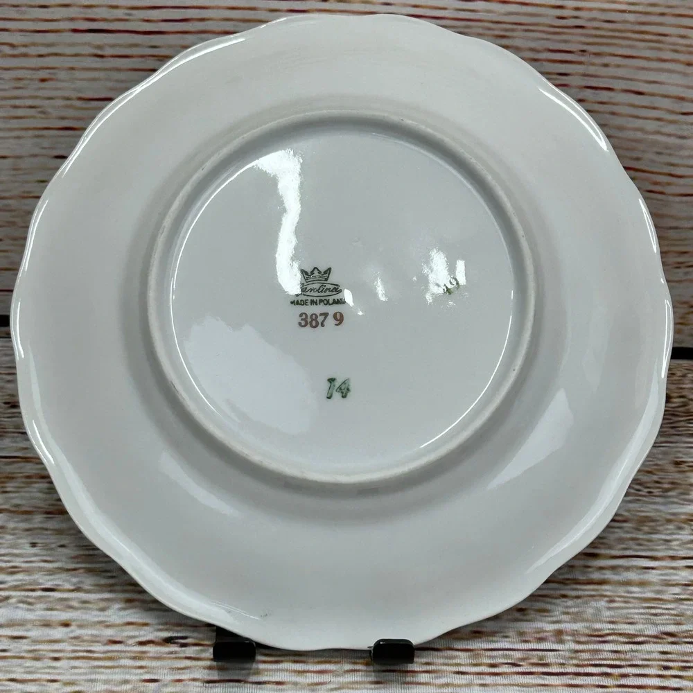 Favolina Karolina Jarolina Porcelain Salad Plate 3879 Floral Silver Scalloped‎ 5